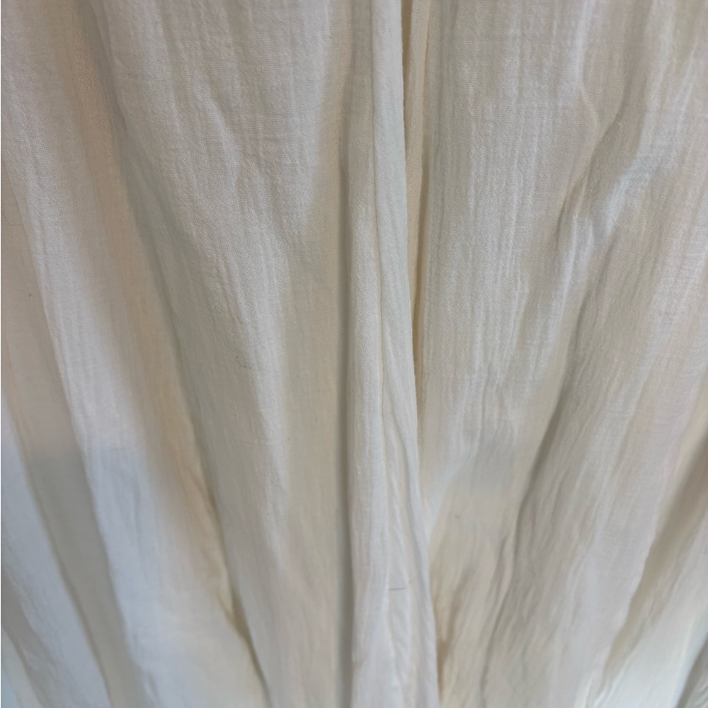 Mint Velvet Maxi Dress Cotton Drop-Waist  L NWT Ivory Mixed Material Coastal - Picture 12 of 13